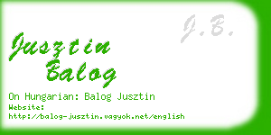 jusztin balog business card